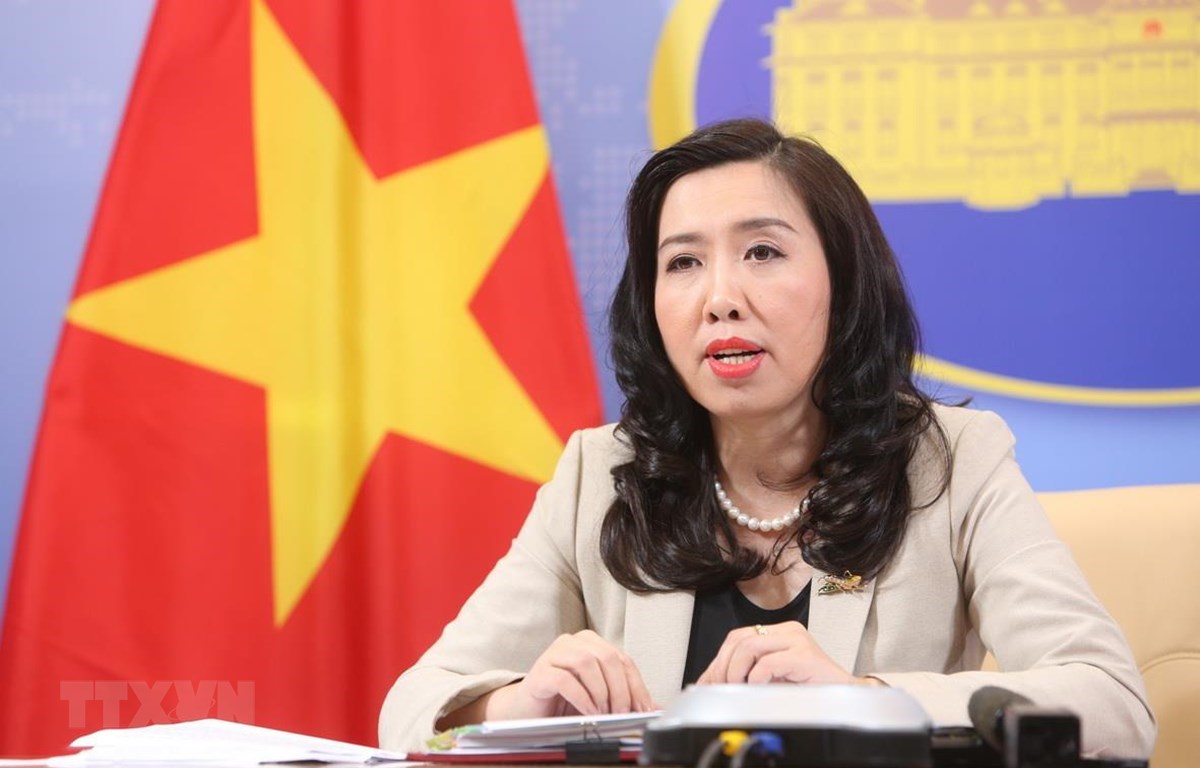 Представитель министерства иностранных дел Вьетнама Ле Тхи Тху Ханг на пресс-конференции. (Фото: Зыонг Жанг/ВИА)