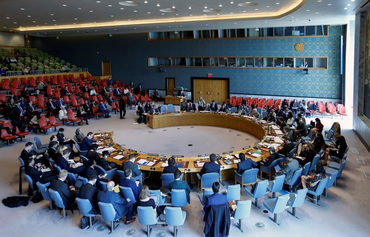 Общий вид заседания Совета безапосности ОНН в Нью-Йорке, США (Фото/Сиьнхуа/ВИА)