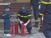 Обучение учеников по пожарной безопасности 