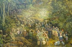 Гигантская картина воссоздает историческую победу в битве при Дьенбьенфу
