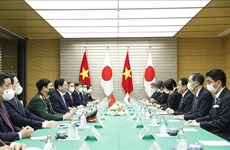 Премьер-министр Японии Кишида Фумио возглавил церемонию встречи и провел переговоры с премьер-министром Фам Минь Тьинем