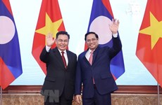Премьер-министр Фам Минь Тьинь имел встречу с председателем Национального собрания Лаоса Сайсомфон Фомвиханом