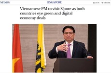 Ежедневная газета Сингапура освещает официальный визит премьер-министра Тьиня