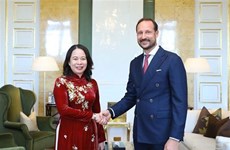 Вице-президент Вьетнама Во Тхи Ань Суан встретилась с кронпринцем Норвегии Хоконом Магнусом