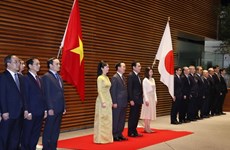 Состоялась официальная церемония встречи президента Вьетнама в Токио