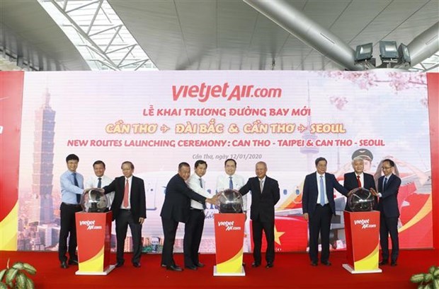 Vietjet Air запускает новые маршруты, связывающие Кантхо с Таиванем и РК hinh anh 1