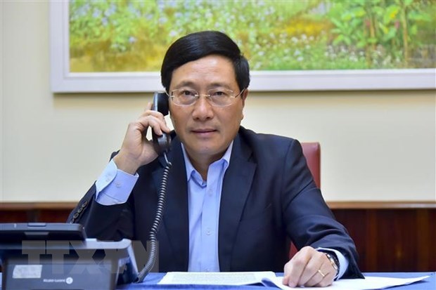 Министры иностранных дел Вьетнама и Японии провели телефонные переговоры по борьбе с COVID-19 hinh anh 1