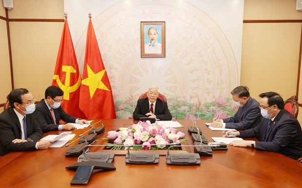 Лидеры Вьетнама и Лаоса проводят телефонные переговоры hinh anh 1