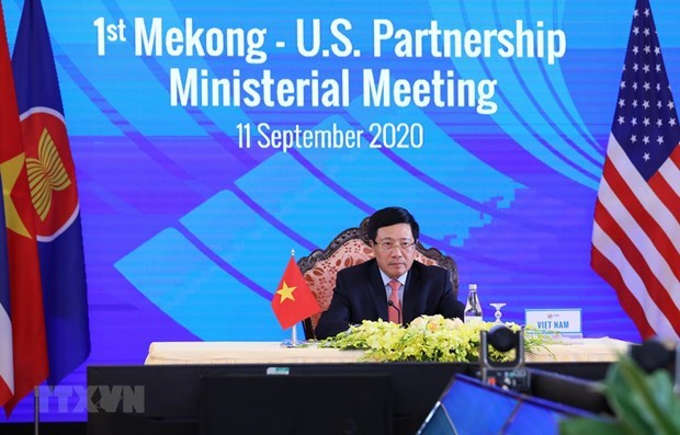 Первое министерское совещание по вопросам партнерства между Меконгом и США состоялось онлаин hinh anh 1