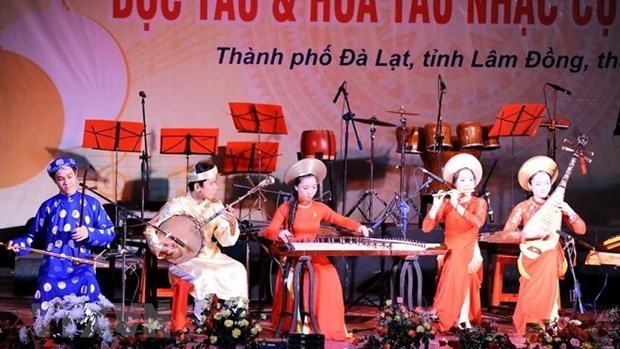 Конкурс соло на традиционных инструментах с оркестром прошел в пяти городах hinh anh 1