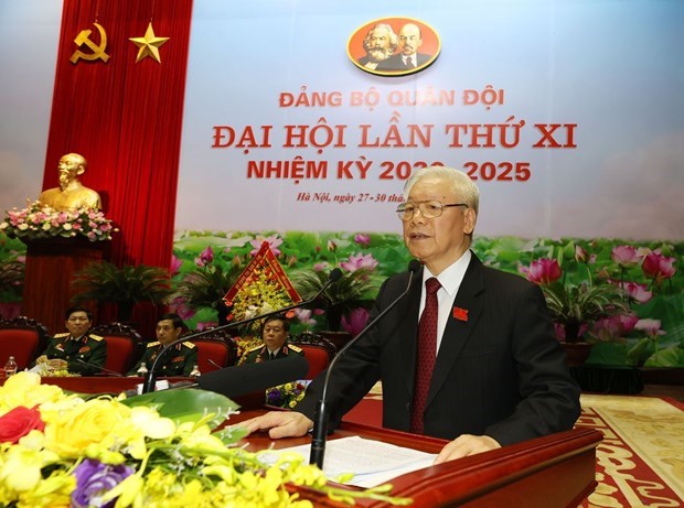 Открытие 11-го съезда всеармеискои партиинои организации Вьетнамскои народнои армии hinh anh 1