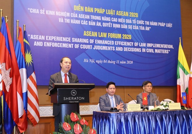 Минюст проводит онлаин-форум по правовым вопросам АСЕАН 2020 hinh anh 1