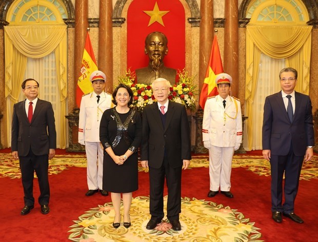 Президент Вьетнама принял верительные грамоты новых послов Испании, Ирана и Филиппин hinh anh 1