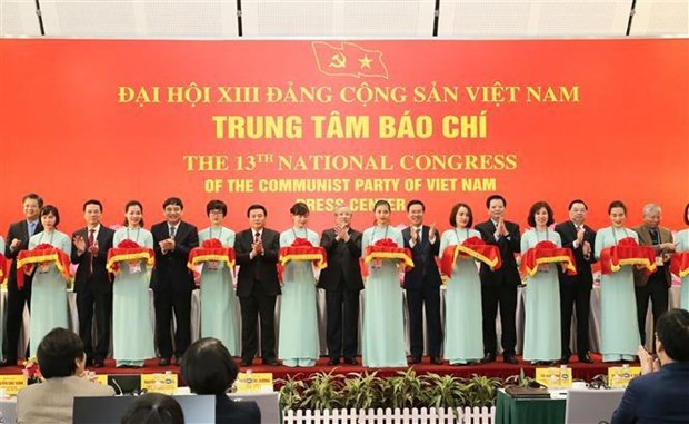 Открылся пресс-центр XIII всевьетнамского съезда КПВ hinh anh 1