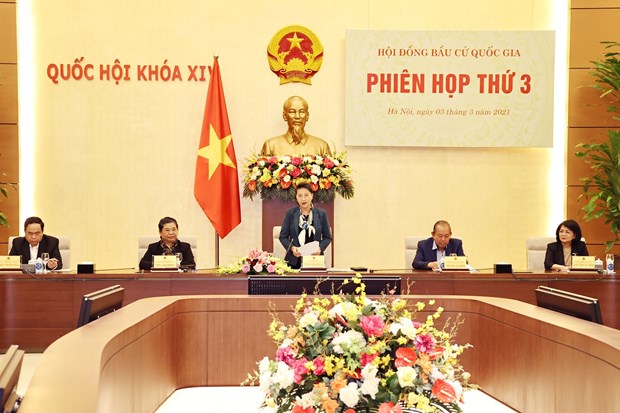 Председатель Национального собрания Вьетнама председательствует на третьем заседании Национального избирательного комитета hinh anh 1