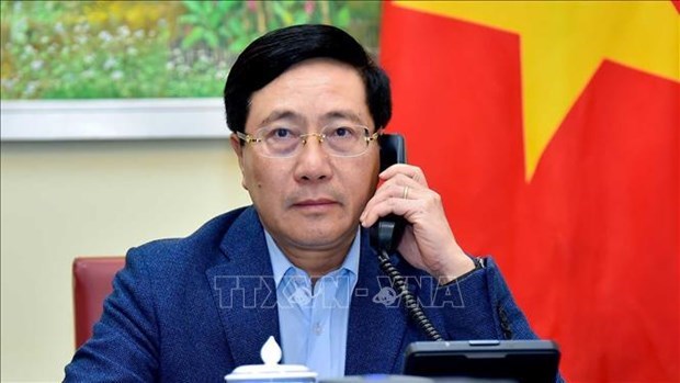 Заместитель премьер-министра Фам Бинь Минь провел телефонные переговоры с министром иностранных дел Сингапура hinh anh 1