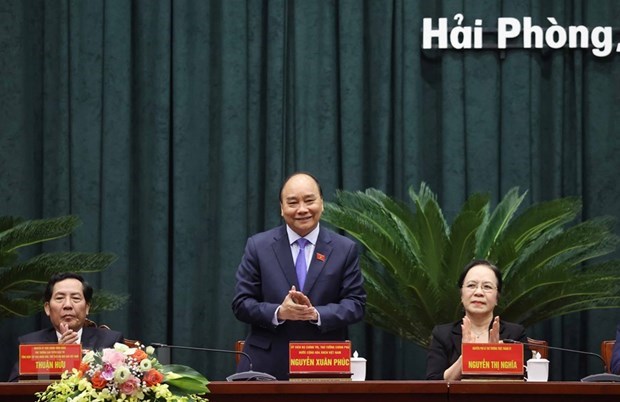 Премьер-министр Нгуен Суан Фук встретился с избирателями в Хаифоне hinh anh 1