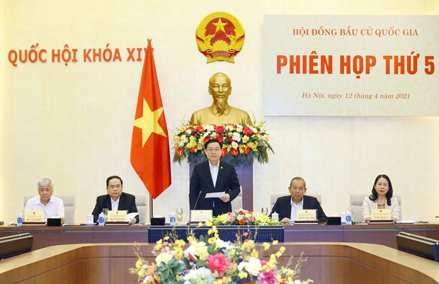 Председатель НС председательствует на пятом заседании Национального избирательного комитета hinh anh 1