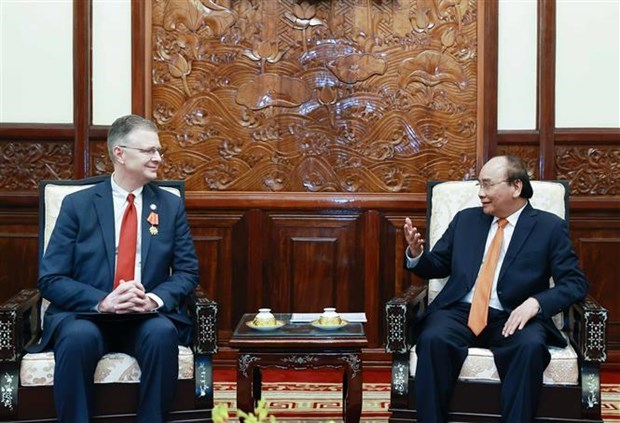 Президент Вьетнама принял уходящего со своего поста посла США hinh anh 1