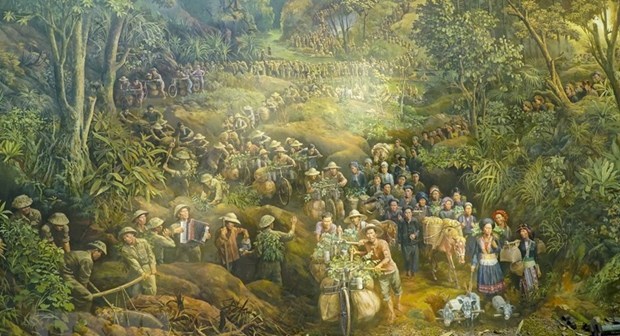 Гигантская картина воссоздает историческую победу в битве при Дьенбьенфу hinh anh 1