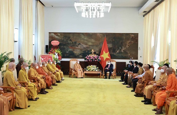 Президент страны принял лидеров буддиискои сангхи Вьетнама hinh anh 2