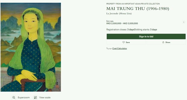 Картина покоиного вьетнамского художника будет выставлена на аукцион в Гонконге hinh anh 1