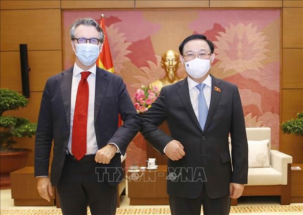 Председатель Национального собрания Выонг Динь Хюэ: Ни один регион или страна не безопасны без вакцины против COVID-19 hinh anh 2