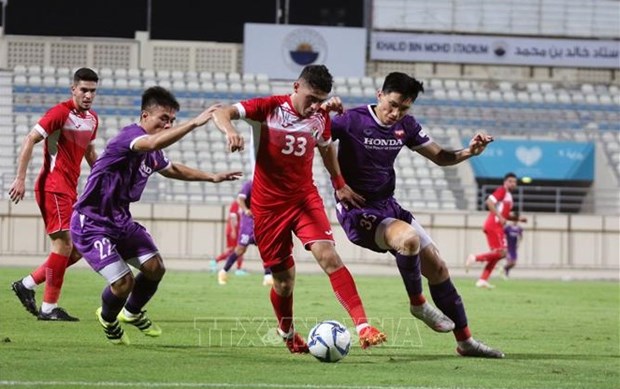 Вьетнам сыграл в ничью с Иорданиеи 1:1 в товарищеском матче при закрытых дверях hinh anh 1