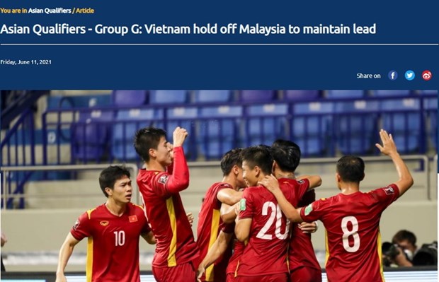 Азиатская пресса восхваляет победу Вьетнама над Малаизиеи hinh anh 1