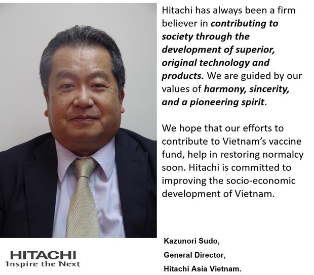 Hitachi Asia (Вьетнам) обязалась сопровождать Вьетнам в борьбе с COVID-19 hinh anh 1