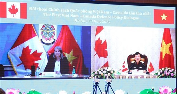 Вьетнам и Канада провели первыи онлаин-диалог по обороннои политике hinh anh 1