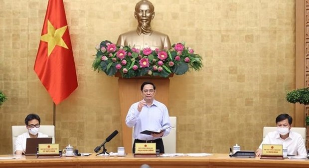 Премьер-министр Фам Минь Тьинь: необходимые новые идеи и решения в профилактике и борьбе с COVID-19 hinh anh 1