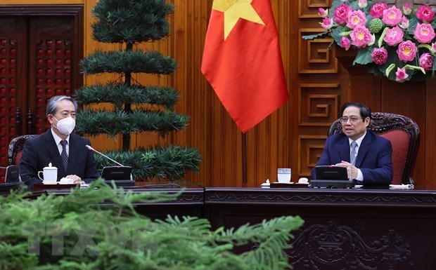 Премьер-министр Фам Минь Тьинь устроил прием для посла Китая во Вьетнаме hinh anh 1