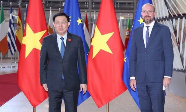 Председатель Национального собрания Выонг Динь Хюэ имел встречу с председателем Европеиского Совета hinh anh 1