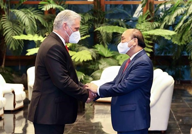 Президент Нгуен Суан Фук успешно завершил визит на Кубу hinh anh 2