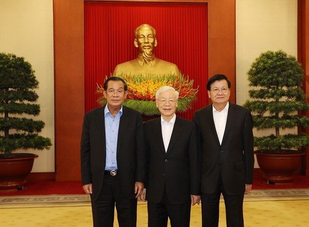 Высшие руководители Вьетнама, Камбоджи и Лаоса обсудили направления сотрудничества hinh anh 1