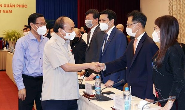 Президент Нгуен Суан Фук встретился с Вьетнамскои ассоциациеи молодых предпринимателеи hinh anh 1