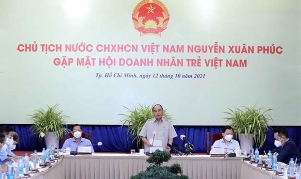 Президент Нгуен Суан Фук встретился с Вьетнамскои ассоциациеи молодых предпринимателеи hinh anh 2