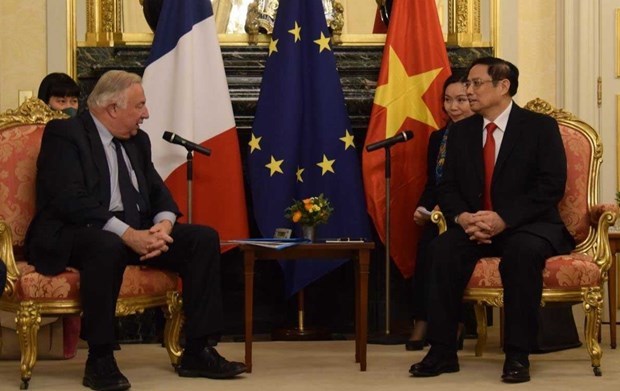 Премьер-министр Фам Минь Тьинь встретился с председателем Сената Франции hinh anh 1