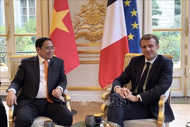 Премьер-министр Фам Минь Тьинь имел встречу с президентом Франции Эммануэлем Макроном hinh anh 1
