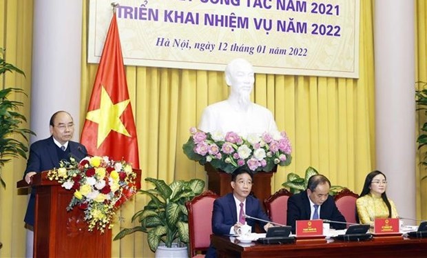 Президент поставил перед канцеляриеи президента страны задачи на 2022 год hinh anh 1