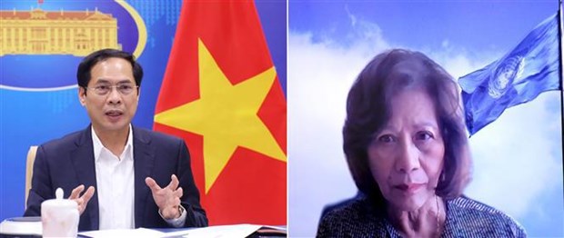 Министр иностранных дел Буи Тхань Шон принял специального посланника Генерального секретаря ООН по Мьянме hinh anh 1