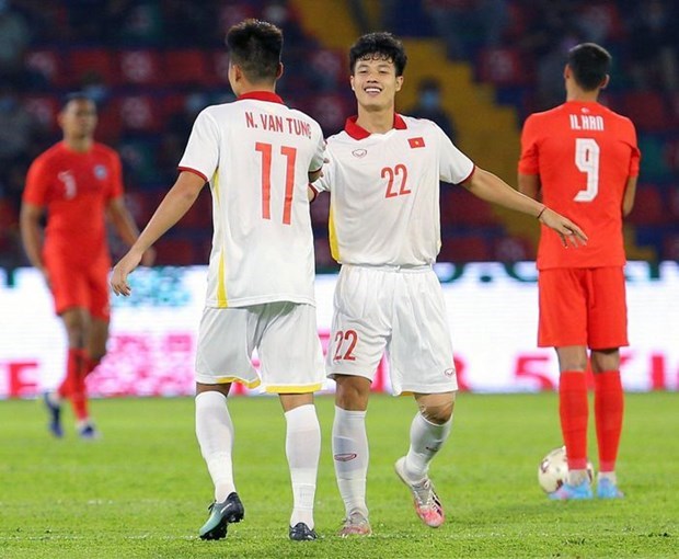 Сборная U23 Вьетнама победила сборную U23 Сингапура со счетом 7:0 hinh anh 1