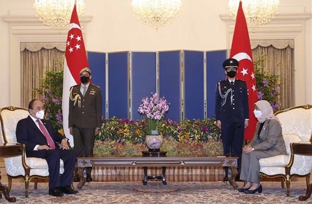 Президент Нгуен Суан Фук встретился с президентом Сингапура hinh anh 2
