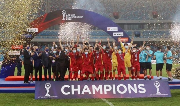 Сборная U23 Вьетнама, чемпион AFF U23 Championship 2022, получила большое денежное вознаграждение hinh anh 1