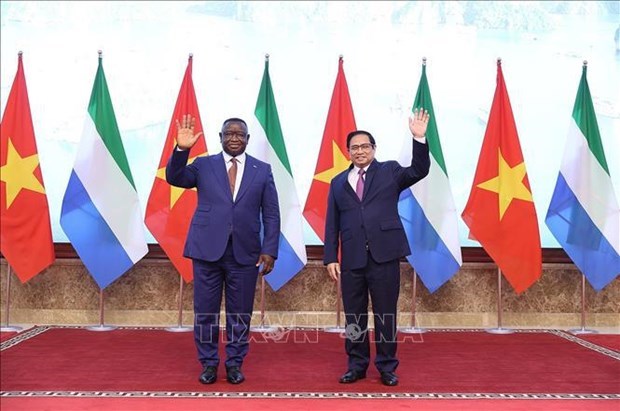 Премьер-министр Фам Минь Тьинь встретился с президентом Республики Сьерра-Леоне hinh anh 1