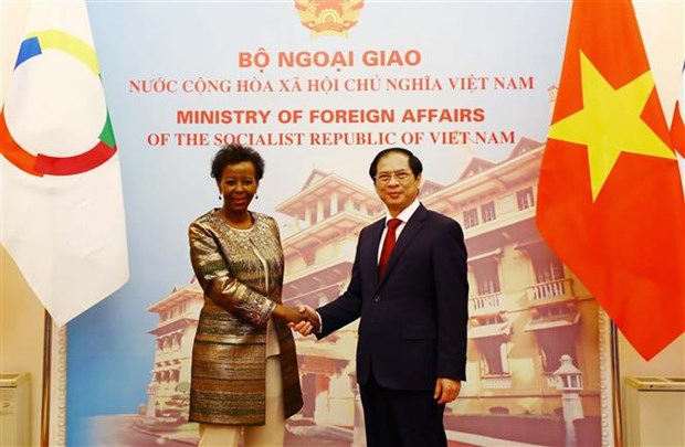 Министр иностранных дел Вьетнама провел переговоры с генеральным секретарем МОФ hinh anh 1