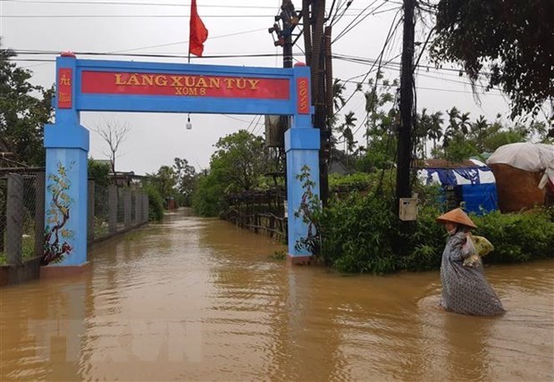 Премьер-министр попросил сосредоточиться на ликвидацию последствии необычных дождеи и наводнении в центральном регионе hinh anh 1
