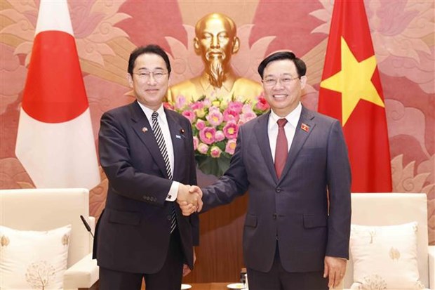 Председатель Национального собрания Выонг Динь Хюэ имел встречу с премьер-министром Японии Кисидои Фумио hinh anh 1