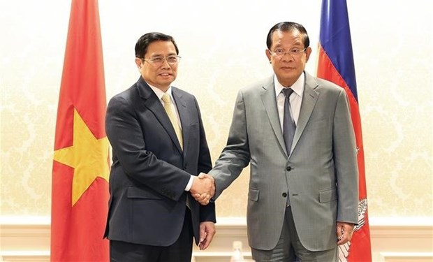 Премьер-министр встретился с камбоджииским коллегои в США hinh anh 1